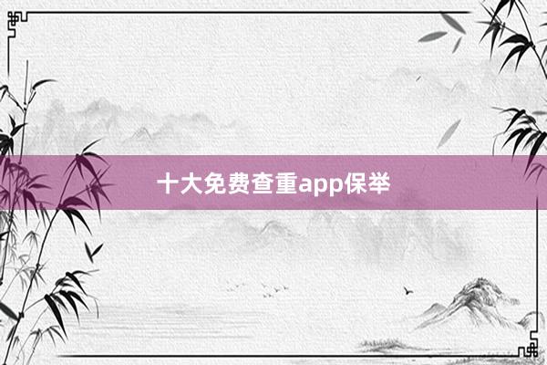 十大免费查重app保举